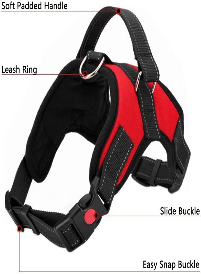KittuPet Harness No Pull, Breathable Adjustable Pet Harness Dog Vest Harness, Reflective Oxford Easy Control Dog Harness - Red Color (Small) - Image 3